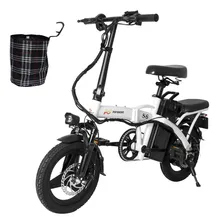 Bicicleta Eléctrica Pop Shoppe S6 Plegable con 750W y 35 km/h en Blanco
