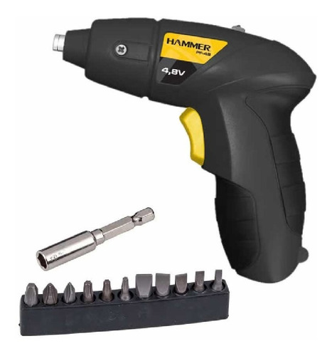 Parafusadeira Hammer Pf48 S/fio 4.8v Bivolt + 13 Acessórios