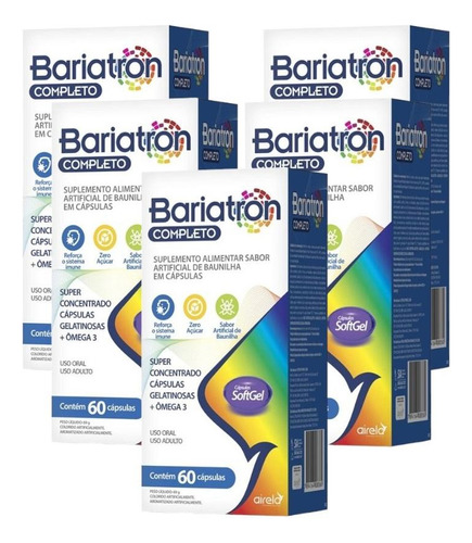 Kit Bariatron Completo Baunilha Com 5un De 60 Cápsulas