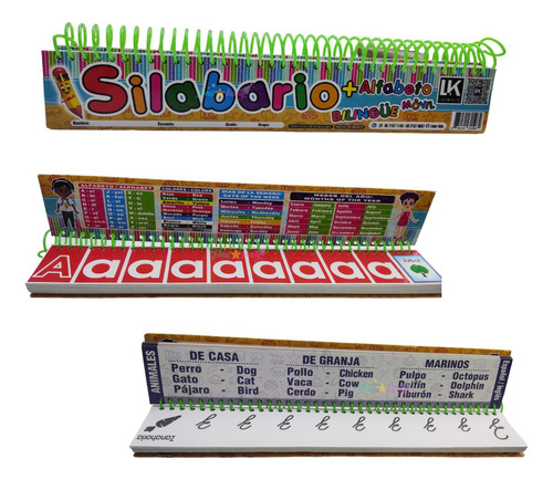 Silabario + Alfabeto Bilingue Movil Didactico Ilustrado Esco