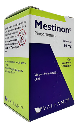 Mestinon (piridostigmina) 60 Mg Caja Con20 Tabletas. Valeant