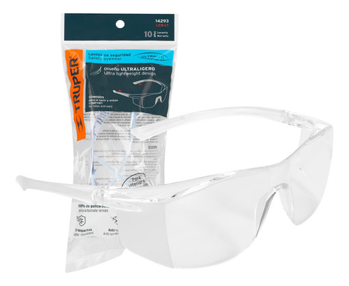 Lentes Seguridad, Mica Transparente, Ultralite Truper 14293