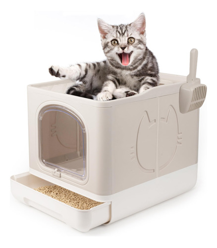 Pet Prime - Caja De Arena Cerrada Para Gatos, Caja De Arena 