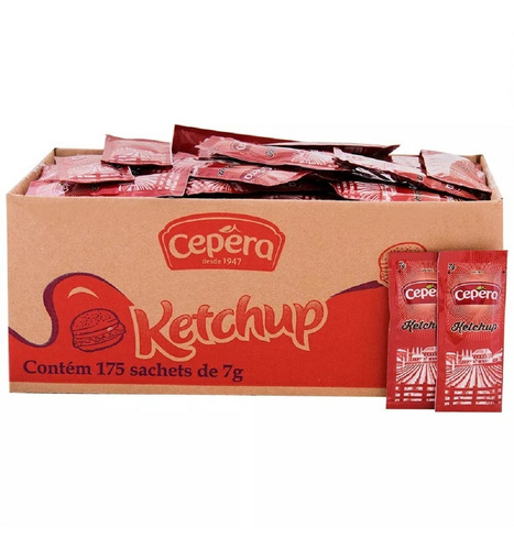 Ketchup Cepêra Sachê Com 144 Mini Sachês De 7g