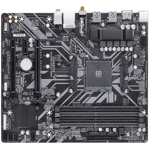 Imagen 4 de 4 de Tarjeta Madre Gigabyte B450m Ds3h Wifi Bt Ddr4 Pcie Usb3 Am4 Color Negro