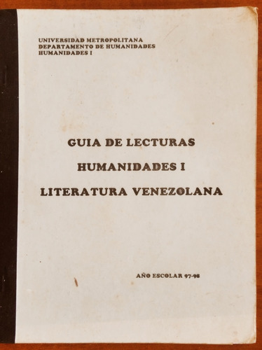 Guía De Lecturas Humanidades I / Universidad Metropolitana