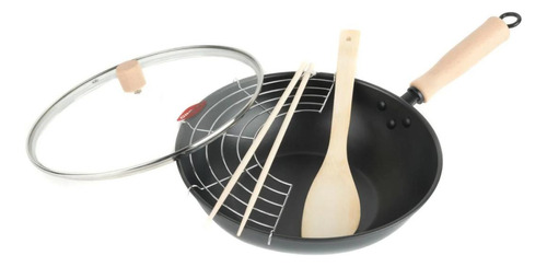 Wok De Hierro Thai 28 Cm Oroley Color Negro