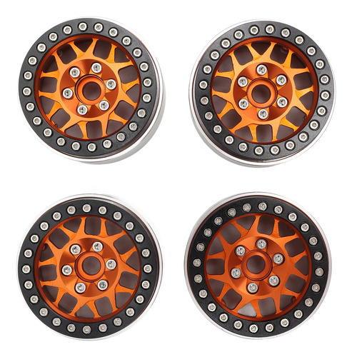 Cubo De Llantas Orange Rc, 4 Piezas, Aleación De 1.9 Pulgada