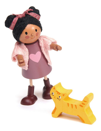 Tender Leaf Toys - Ayana Y Su Gato - Muecas De Miniatura De