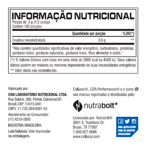 2 Creatine Cellucor Creatina Em Pó Pura Cor-performance 300g