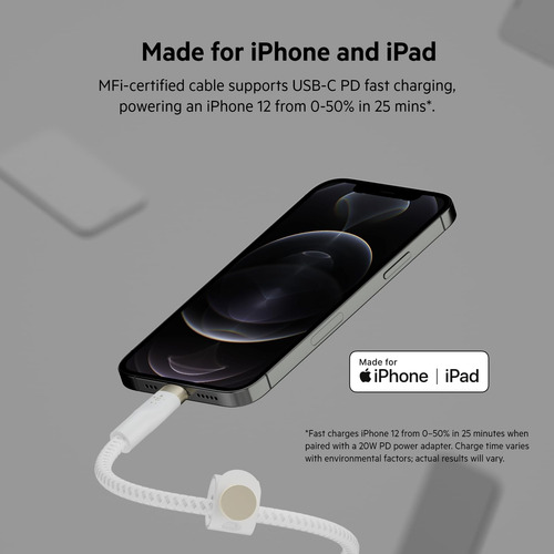 Cable Belkin Boostcharge Pro Flex Trenzado Usb-c A Lightning