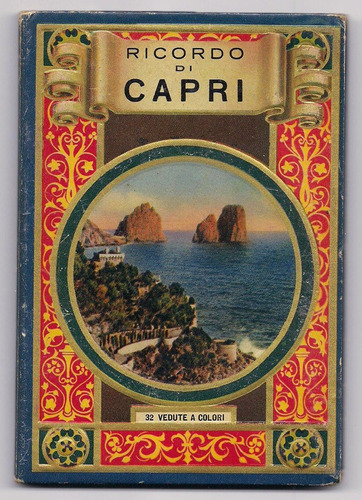 Recuerdo De Capri Antiguo Album De 32 Postales A Color B7