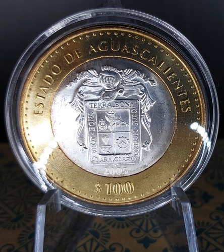 1 Moneda De 100 Pesos Estado De Aguascalientes 1ra Fase 2005