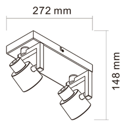 Imagen 3 de 6 de Aplique Spot Led Dimerizable 2 Luces Sheila Acero Móvil