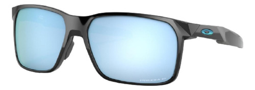 Anteojos de sol polarizados Oakley Portal X Standard con marco de o matter color polished black, lente deep water de plutonite prizm, varilla polished black de o matter - OO9460