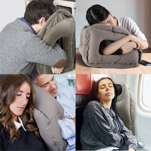 Almohada Inflable Para Viajes En Avión, Buses, Descanso.