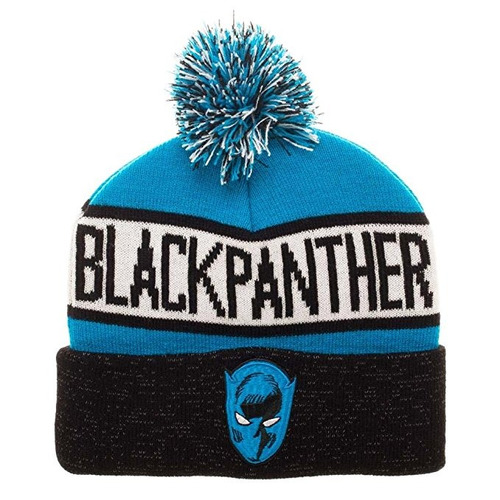 Negro Pantera Reflectante Invierno Pom Beanie