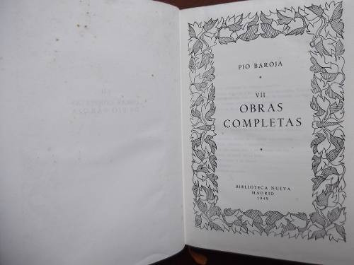 Pio Baroja Obras Completas Tomo 7 Cuero Papel Biblia