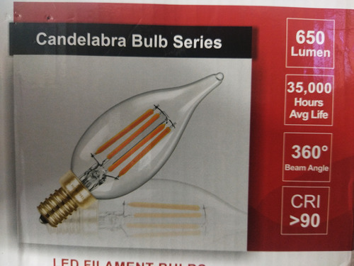 Bombillo Led  E12 Tipo Vela 6w 120v Ul® Dimerisable.