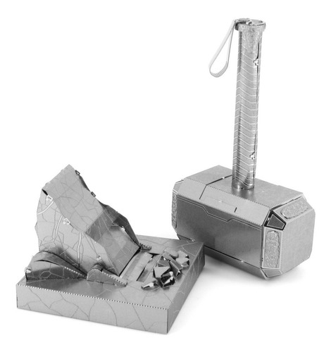 Imagen 2 de 4 de Rompecabezas 3d Metalico Martillo Thor Armable Nivel Pro