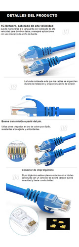 Kit 25 Cable De Red Lan Utp Rj45 Ethernet Cat6 Patch Cord 1m