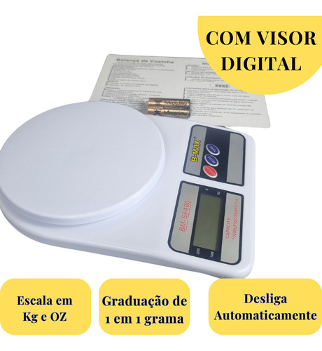 Balança De Cozinha Digital Alta Precisão 10kg Bmax