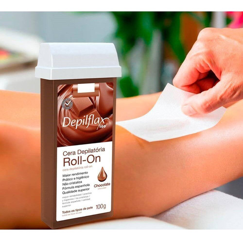 Kit 6 Refil Ceras Roll On Depilação Depilflax Chocolate 100g