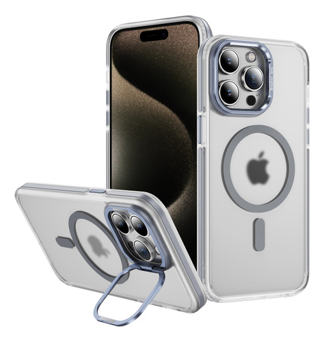 Funda De Teléfono Transparente Con Carga Inalámbrica Magnetic Soporte De Lujo Para iPhone