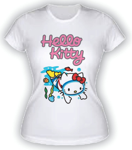 Playera Hello Kitty - Hello Kitty Buzeando - Dama Y Niña