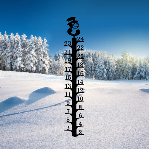 Uxbdgmto Medidor Nieve 24  Copo  Metal Para Navidad Estaca