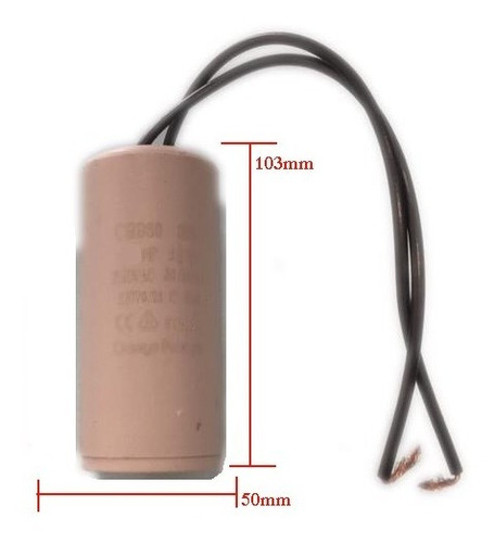 Capacitor Condensador Redondo 130mdf 130uf 250v Cable 