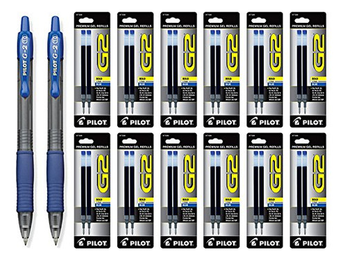 G2 retractable Gel Ink Roller Ball Bold Premium Azul