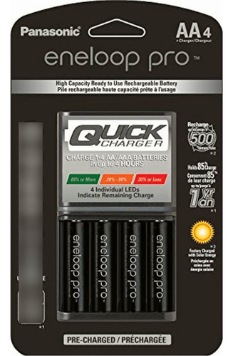Eneloop Panasonic Cargador Con 4aa Baterías Recargables