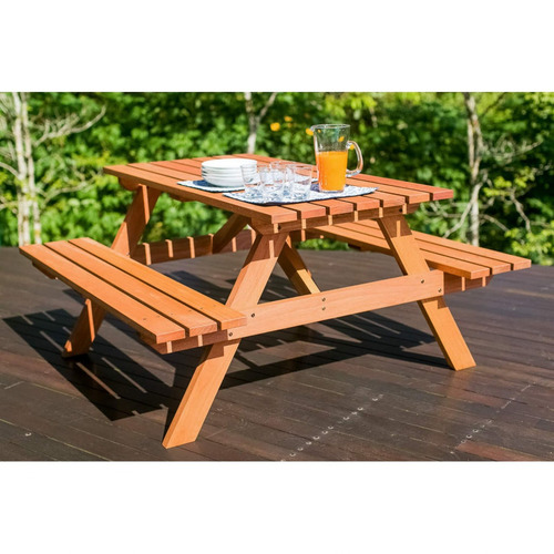 Mesa Picnic Com 2 Bancos Madeira Maciça Ipanema Dewt