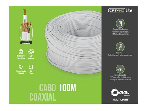 Imagem 5 de 5 de Cabo Coaxial De 100m Bipolar Blindado Flexível 85% Para Cftv