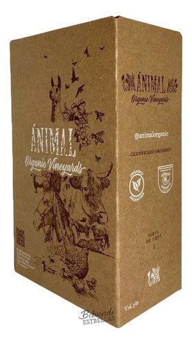 Vino Animal Bag In Box 3lts Malbec Organico X4