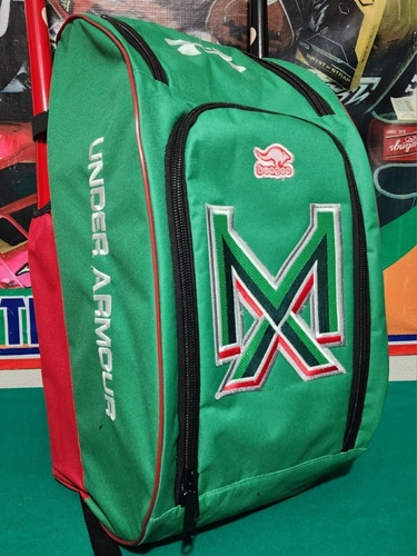 Maleta Beisbol Tipo Backpack Bordada Mexico Verde