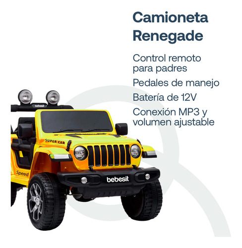 Camioneta Eléctrica Bebesit Renegade - Amarillo
