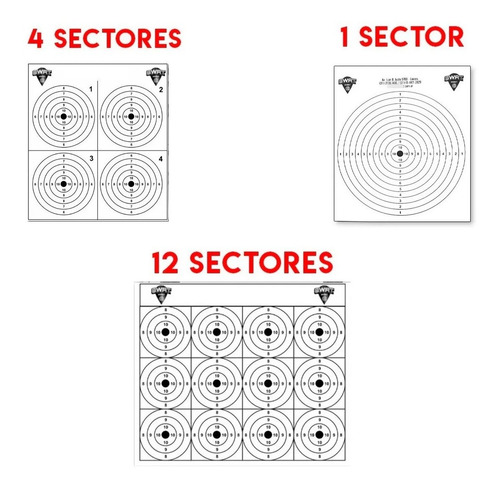 Imagen 5 de 10 de Pack X10 - Blanco Tiro Deportivo - 4 Sectores - 12 Sectores