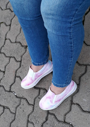 Imagem 6 de 6 de Tênis Slip On Iate Feminino Casual Flatform Tie Dye Moda