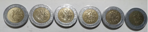 7 Monedas De 5 Soles Año 1994 Difícil De Encontrar