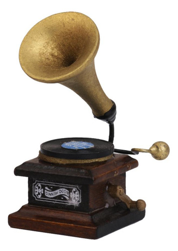 Tocadiscos Fonógrafo En Miniatura 6 Piezas