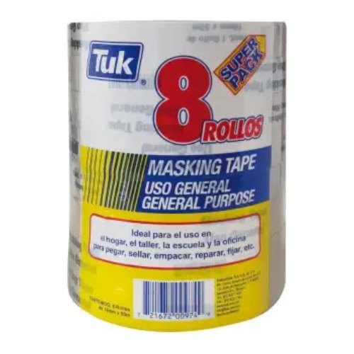 Masking Tape Tuk 18mm X 50m 8 Rollos