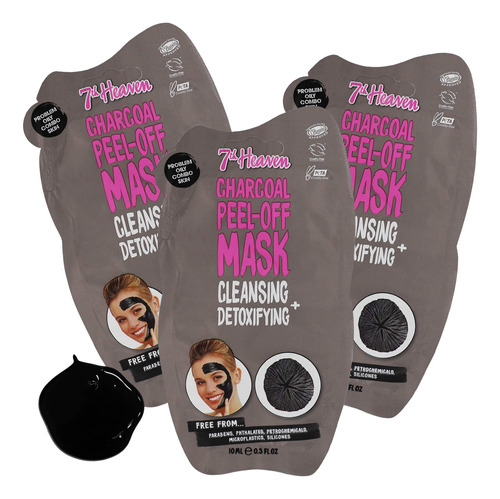 7th Heaven Charcoal Peel-off Mask, Mascarilla Desintoxicante