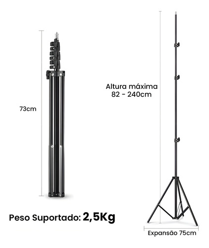 Kit 3 Tripés Iluminação Ys240 Greika + Bolsa De Transporte 0