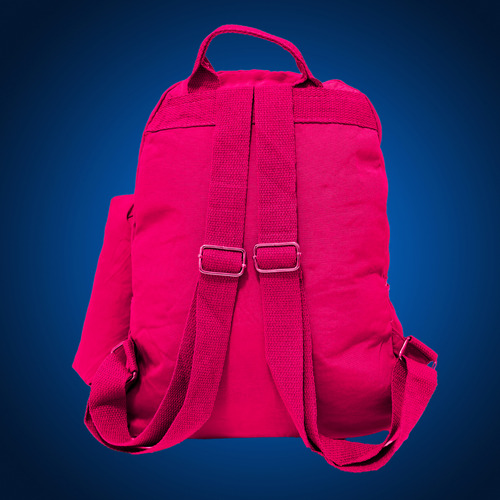 Mochila Bolsa Escolar Passeio Feminina Resistente C/ Estojo Cor Rosa-chiclete Desenho Do Tecido Lisa