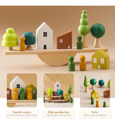 Juguetes Sensoriales Montessori, Bloques Apilables Forest Ho