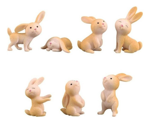 Mini Conejo Decoracion Pascua Adornos Figuras Resina Jardin