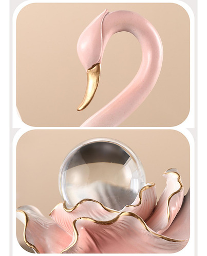 2 Piezas Figuras De Cisne Escultura Manualidades De Rosa