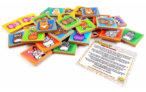 Imagen 2 de 3 de Memo De Animales Juego De Memoria De Madera Pipikuku